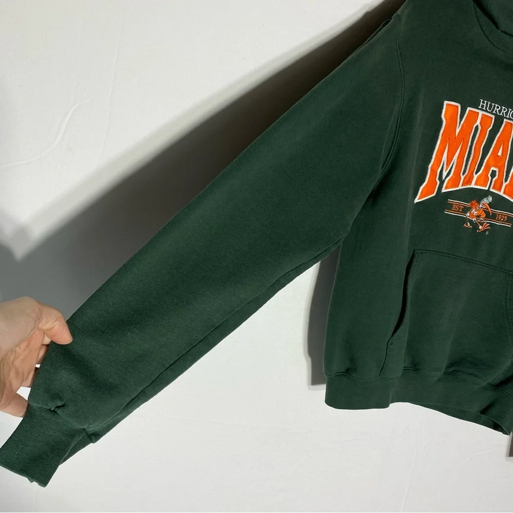 Champion Green Orange Miami Hurricanes Hoodie S Streetwear Collegiate Preppy - Picture 12 of 16